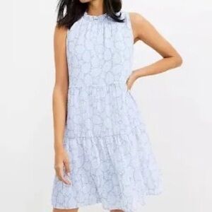 New Loft Leaf Ruffle Tiered Swing Dress, Size Small Petite $89.99 on website